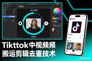 Tiktok中视频纯搬运剪辑去重技术，外来技术，自行测试-网创资源站