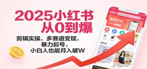 2025小红书从0到爆：剪辑实操，多赛道变现，暴力起号，零基础也能月入破W-网创资源站