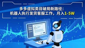多多虚拟类目破局新路径：机器人执行发货客服工作，月入 1-5W-网创资源站