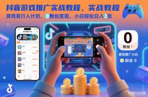 抖音游戏推广实战教程，游戏发行人计划，0粉丝变现，小白轻松日入3张-网创资源站