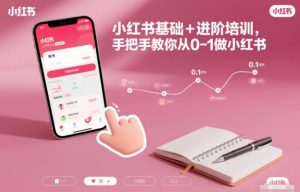 小红书基础+进阶培训，手把手教你从0-1做小红书-网创资源站