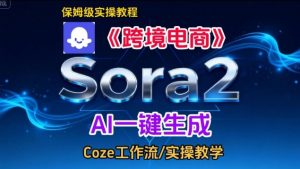Sora2生成《跨境电商》英文短视频，实操搭建教学课，通俗易懂，包教包会-网创资源站