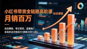 小红书带货全链路高阶课，选品爆破、笔记裂变、直播推广，实现多店月销百万(更新25年12月-网创资源站