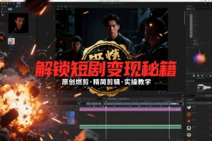 短剧拉新之原创燃剪精简剪辑实操课，解锁短剧变现秘籍-网创资源站