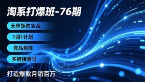 淘系打爆班-76期，无界矩阵实战，1词1计划、竞品矩阵、多链接赛马，打造爆款月销百万-网创资源站