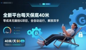 全新平台每天保底40米,零成本无脑挂G项目,全自动运行,解放双手【揭秘】-网创资源站