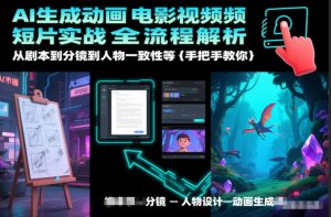 AI生成动画电影视频短片实战全流程解析，从剧本到分镜到人物一致性等手把手教你-网创资源站