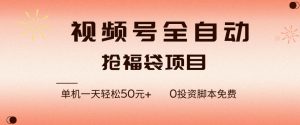 视频号全自动抢福袋，一天单机轻松50+，零成本脚本代替人工去跑【揭秘】-网创资源站