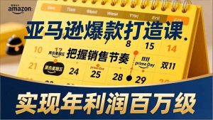 亚马逊爆款打造课，大促节点、全年规划、淡旺季打法，把握销售节奏，实现年利润百万级-网创资源站