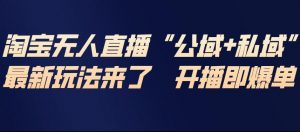 淘宝无人直播完整教程，公试+私域，最新玩法来了，开播即爆单-网创资源站
