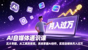 AI自媒体通识课，五大专题、从工具到变现，系统掌握AI创作，实现自媒体月入过万-网创资源站