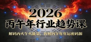 公众号付费文章：2026丙午年行业趋势课：解码丙火午火能量，拆解丙午年年运密码源-网创资源站