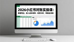 2026小红书对账实操课：数据导出、收入成本核算、经营分析，掌握全流程-网创资源站