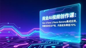 商业AI视频创作课：Veo 3/Sora 2/Nano Banana集成应用，构建自动化生产线，内容成本降低70%-网创资源站