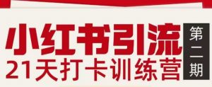 小红书引流21天打卡训练营第二期，助你快速打通小红书私域引流打粉-网创资源站