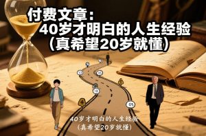 付费文章:40岁才明白的人生经验(真希望20岁就懂)-网创资源站