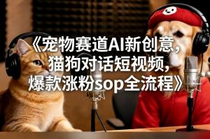 宠物赛道AI新创意,猫狗对话短视频,爆款涨粉sop全流程-网创资源站