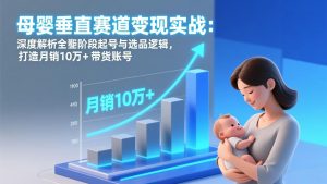 母婴垂直赛道变现实战:深度解析三大阶段起号与选品逻辑,打造月销10万+带货账号-网创资源站