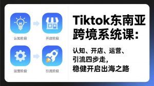 TikTok东南亚跨境系统课：认知、开店、运营、引流四步走，稳健开启出海之路-网创资源站