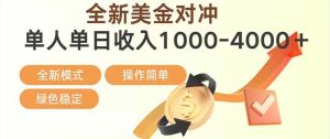 日赚1700—4000+,全新美金对冲项目,合规稳定,创业优选,可放大。-网创资源站