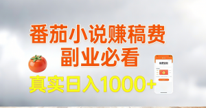 番茄小说赚稿费，副业必看，真实日入1000!超级简单！-网创资源站