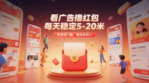 看广告撸红包,每天稳定5-20米,无任何门槛,适合任何人-网创资源站