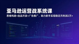 亚马逊运营实战系统课，思维构建+选品开发+广告推广，助力新手实现稳定月利润2万+(更新-网创资源站