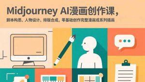 Midjourney AI漫画创作课，脚本构思、人物设计、排版合成，零基础创作完整漫画或系列插画-网创资源站