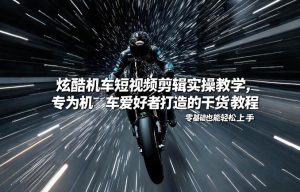 炫酷机车短视频剪辑实操教学，专为机车爱好者打造的干货教程，零基础也能轻松上手-网创资源站