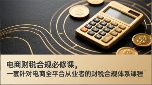 电商财税合规必修课,是一套针对电商全平台从业者的财税合规体系课程-网创资源站