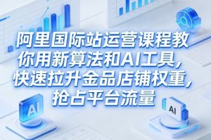 阿里国际站运营课程，教你用新算法和AI工具，快速拉升金品店铺权重，抢占平台流量(更新2026)-网创资源站