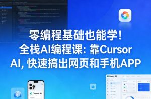 零编程基础也能学！全栈AI编程课：靠Cursor AI，快速搞出网页和手机APP-网创资源站