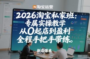 2026淘宝私家班：专属实操教学，从0起店到盈利，全程手把手带练(更新)-网创资源站