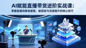 AI赋能直播带货进阶实战课：掌握直播间精准建模、破层级与流速提升的核心技巧-网创资源站