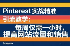 Pinterest实战精准引流教学：每周仅需一小时，提高网站流量和销售-网创资源站