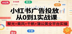 小红书广告投放从0到1实战课:聚光+乘风+千帆+蒲公英全平台实操-网创资源站
