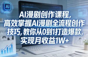 某社群AI漫剧创作课程,高效掌握AI漫剧全流程创作技巧,教你从0到1打造爆款,实现月收益1W+-网创资源站
