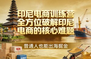 印尼电商训练营，全方位破解印尼电商的核心难题，普通人也能出海掘金-网创资源站