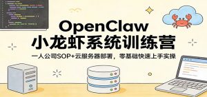OpenClaw小龙虾系统训练营：一人公司SOP，云服务器部署，零基础快速上手实操-网创资源站