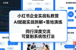 小红书企业实战私教营，AI赋能实战拆解+落地演练+同行深度交流，可复制系统性打法-网创资源站