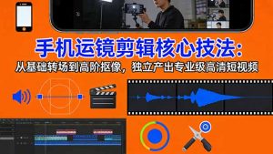 手机运镜 剪辑核心技法：从基础转场到高阶抠像，独立产出专业级高清短视频-网创资源站
