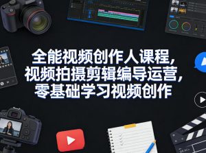 全能视频创作人课程,视频拍摄剪辑编导运营,零基础学习视频创作(更新2026年3月)-网创资源站
