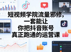 短视频学院流量邪修,一套能让你把抖音账号真正跑通的运营课-网创资源站