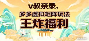v叔亲录，多多虚拟矩阵玩法，王炸福利限时领取-网创资源站
