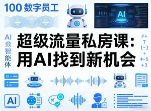 你的AI数字员工100个智能体，超级流量私房课，用AI找到新机会-网创资源站