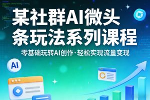 某社群的AI微头条玩法系列课程,零基础玩转AI创作,轻松实现流量变现-网创资源站