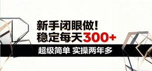 新手闭眼做，稳定每天300+，超级简单，实操两年多 ！-网创资源站