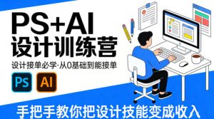 设计接单必学，PS+AI设计训练营，从0基础到能接单，手把手教你把设计技能变成收入-网创资源站