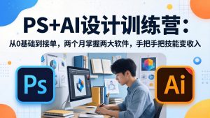 PS+AI设计训练营：从0基础到接单，两个月掌握两大软件，手把手把技能变收入-网创资源站