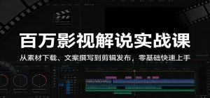 百万影视解说实战课:从素材下载、文案撰写到剪辑发布,零基础快速上手-网创资源站